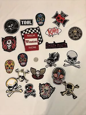 Lot Of 20 Rock And Metal Patches Iron On Sew On - Quarter For Scale Only • $18