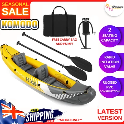 $115.97 • Buy Inflatable Boat Kayak Fishing Canoe 2-Person Raft Water Challenger Paddle Pump