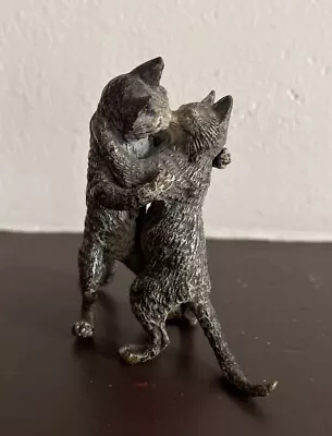 Antique Cold Painted Vienna Bronze Cat Cats Kittens Playing • $349.99