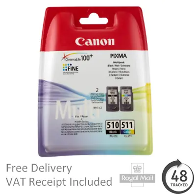 Original Canon PG510 & CL511 / PG512 & CL513 Ink Cartridges For Pixma MP250 • £34.95