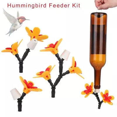 Bottles Hummingbird Feeder Kit Diy Hummingbird Window Feeder Flowers Kits • $21.12