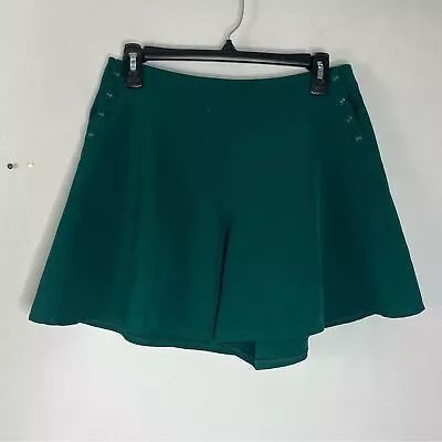 Voodoo Vixen Size Medium Green Sailor Flowy Shorts Pockets Pin Up Mod • $19.80