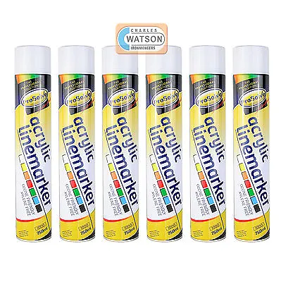 White LINE MARKER Survey Spray Paint Car Parks Roads Warehouse 750ml Pack Of 6 • £34.34