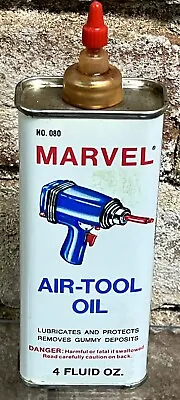 NOS 4 Oz CAN MARVEL AIR TOOL OIL PNEUMATIC SQUIRT CONTAINER FULL LUBRICANT TOOLS • $10.67