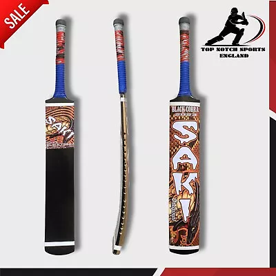 Tape Ball BAT Saki Cricket Bat Adult Tennis Soft BALL Bat Black Cobra Grip Blue  • £39.89