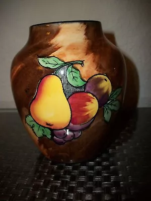 Hand Painted Luscious Vase England Fruit Pear Apple R Grocott HK Tunstall  • $13.49