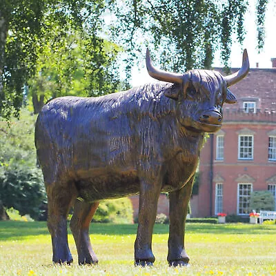 Highland Cow Bronze Metal Garden Statue • £2169.99