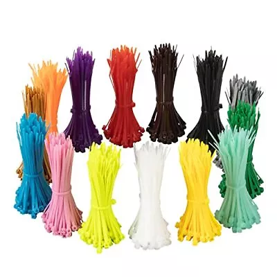 1400 PCS Colored Zip Ties 4 Inch Multicolor Zip Ties Mix Packed 14 Color Plas... • $18.16