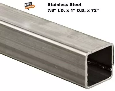 Stainless Steel Hollow Square Tube 7/8  I.D. X 1  O.D. X 6 Ft Long .065  Wall • $50.99