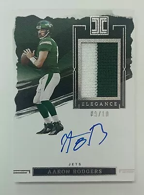 2023 Impeccable Aaron Rodgers On Card Patch Auto 9/10 Jets HOF QB1 • $399.99