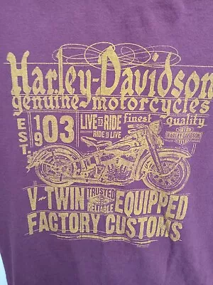 Vintage Harley Davidson Shirt Mens M Red Motorcycle Racing V Twin Engine Shield • $30