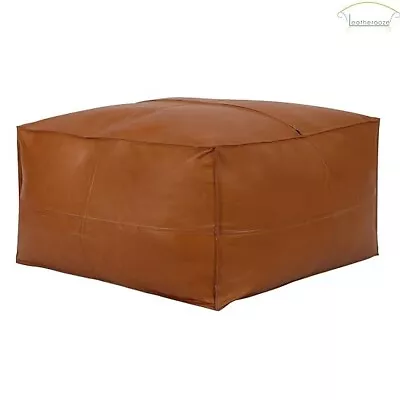 Boho Brown New Wonderful Moroccan Leather Unstuffe Footstool Pouffe Relaxing • $80