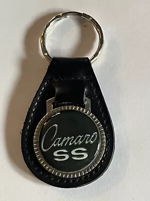 ORIGINAL 🇺🇸 1970s VINTAGE”CHEVROLET CAMERO”SS”LEATHER/METAL KEYCHAIN FOB LQQK • $25