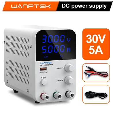 0-30V 5A Adjustable Lab DC Power Supply Bench Variable Programmable Power Source • $44.99