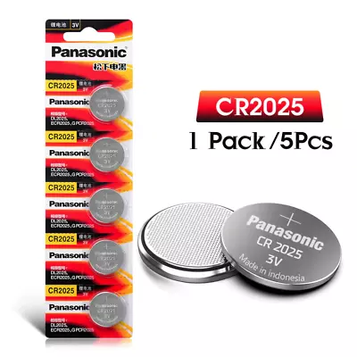 5pcs PANASONIC Original Brand New Battery CR2025 3v Button Cell Coin Batteries • £3.81