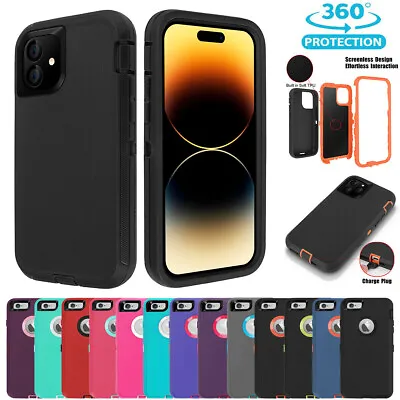 $10.99 • Buy For IPhone 14 13 12 11 Pro XS Max XR 8 7 Plus  Case Shockproof Heavy Duty Cover
