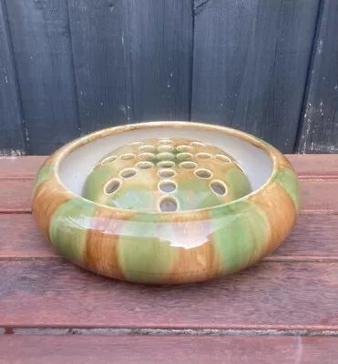 VINTAGE 1930s AUSTRALIAN BENDIGO POTTERY LARGE FLOAT BOWL WITH FROG 32cm D EVC! • $210