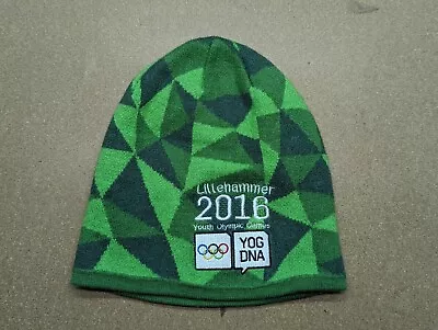 Helly Hansen Lillehammer 2016 Green Beanie Hat Size S-M Youth Olympic Games • £14.43