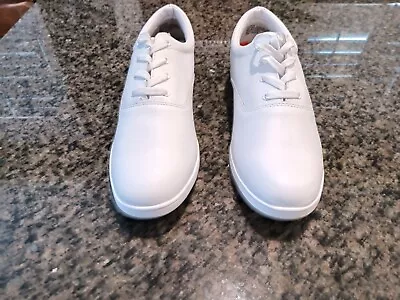 Dinkles White Matte Leather Lace Up Marching Band Shoes Size Mens 14 Womens 16 • $39.99