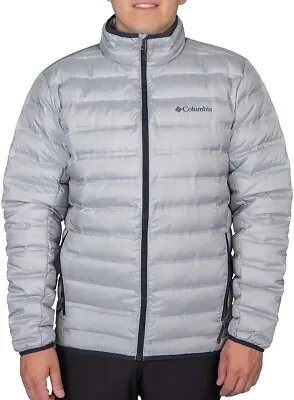 Columbia Men's Lake 22 Down Jacket Zip Puffer Polyester Gray Medium • $74.99