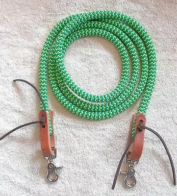 6' - 10' Reins Yacht Rope Rein Roping Barrel Loop Pony Single Db Green / Lime  • $25.99