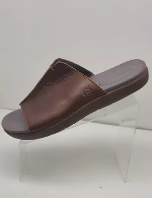 Born Sandals Mens Brown Leather Slip On Slides Open Toe Shoes Size 10 M EUC  • $34.39