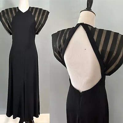 Vintage 80s St Gillian Avant Garde Black Dress Couture Designer Kay Unger Size 6 • $112