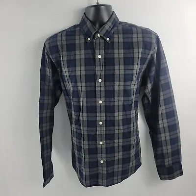 J.Crew Plaid Long Sleeve Button Down Shirt 1319 Slim Fit Blue Gray Plaid Mens • $9.59