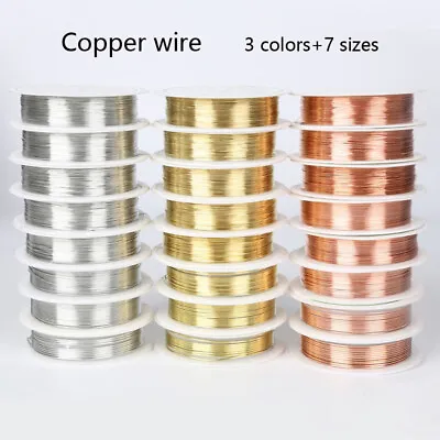 Copper Beading Jewelry Wire Handmade DIY Craft Jewellery Making Wire 0.2-1mm • $2.89