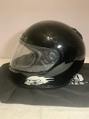 VTG Shoei Full Face Motorcycle Helmet Black Snell M90 W/Big Dog Motorcycles Bag • $45