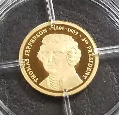 American Mint Gold Coin | .585 | Proof | Great Am. Presidents Thomas Jefferson • $37