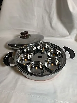 Vintage PRESTO PRIDE Copper Clad Bottom Pot Cookware Egg Poacher 18-8 Stainless • $25