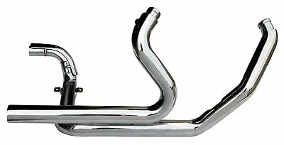 $449.95 • Buy Chrome True Duals Dual Head Pipes Headers Exhaust 95-2008 Harley Touring Bagger