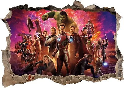 £29.99 • Buy Marvel Avengers Super Heros Hulk 3d Smashed Wall View Sticker Poster Vinyl 952