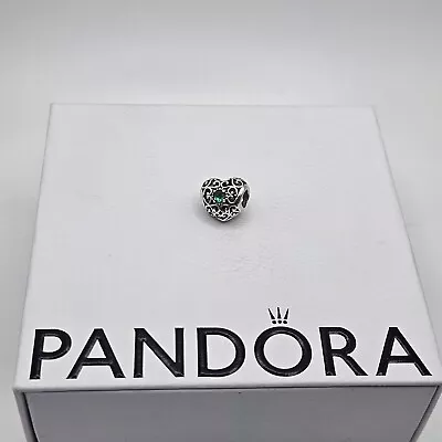 Genuine Pandora May Crystal Signature Heart Birthstone Charm ALE 925 #791784NRG • £25