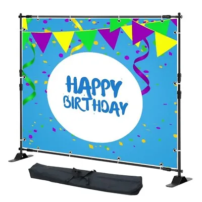 10x8Ft Banner Stand Heavy-Duty Backdrop Telescopic Adjustable Step And Repeat • $50.70