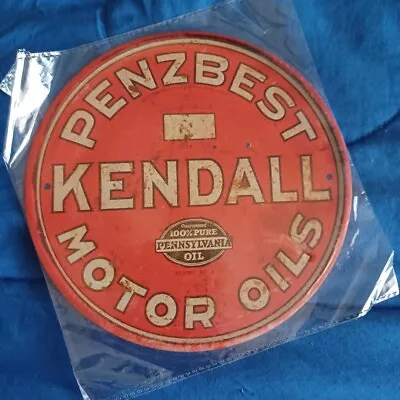 8  Round Metal Sign Man Cave Garage Bar Gas Station Penzbest Kendall Motor Oils • $8