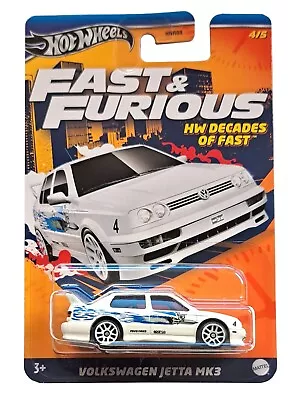 Hot Wheels Fast & Furious Hw Decades Of Fast Volkswagen Jetta Mk3 4/5 Hrw44 • £7.97