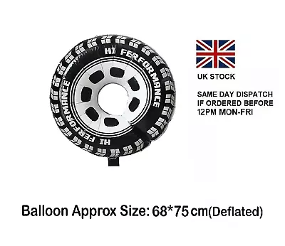 75cm Race Car Motorbike Tyre Shaped Dirt Bike Foil Balloon Birthday Party UK • £2.49