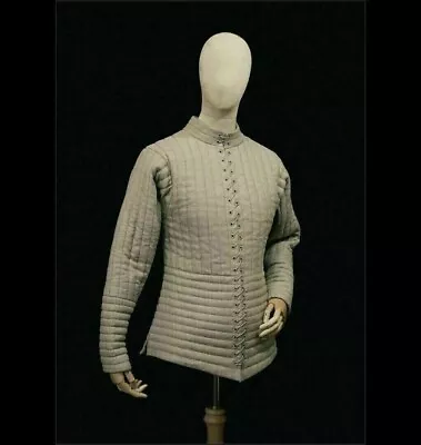 New Stylish Medieval Grey Color Padded Gambeson Costume Sca Larp • £75.99