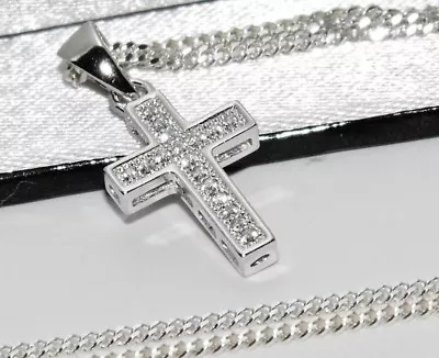 STERLING SILVER CROSS Pendant ~ Choice Of Chain / Necklace • £12.95