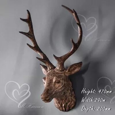 £37.99 • Buy Country Stag Wall Mounted Animal Head Deer Ornament Décor