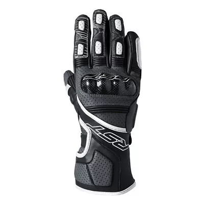 RST Fulcrum CE Motorcycle Motorbike Leather Gloves Grey / White / Black • £59.99