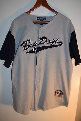 Big Dogs Embroidered Vtg Baseball Jersey Gray Men's Large • $14