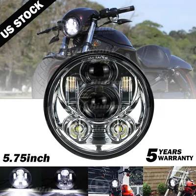 Chrome 5.75  LED Headlight Bulb 6000K For Harley Davidson Dyna Street Bob FXDB • $29.99