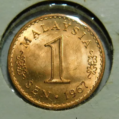Malaysia  1967  1x  One Sen Coin  UNC/ BU Condition   229-575 • $4.99