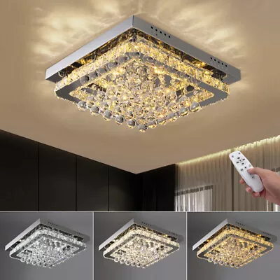 Modern LED Crystal Ceiling Lights Luxury Pendant Lamp Living Room Chandelier • £49.95