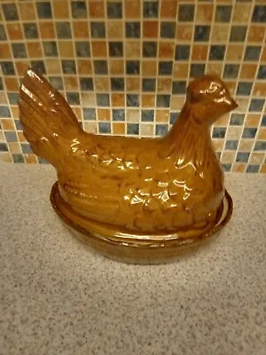 Vintage Moira Stoneware Handmade Chicken On Basket Egg Storage Container • £9.99