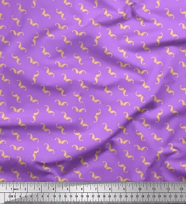 Soimoi Purple Cotton Poplin Fabric Moustache Paisley Printed Fabric-H4s • $12.86