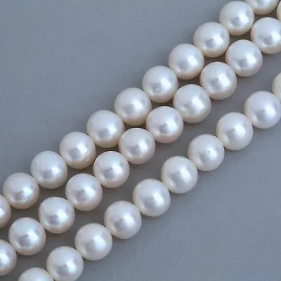 Cream / Ivory / White Near Round Genuine Freshwater Pearls Jewellery Making A • £14.16